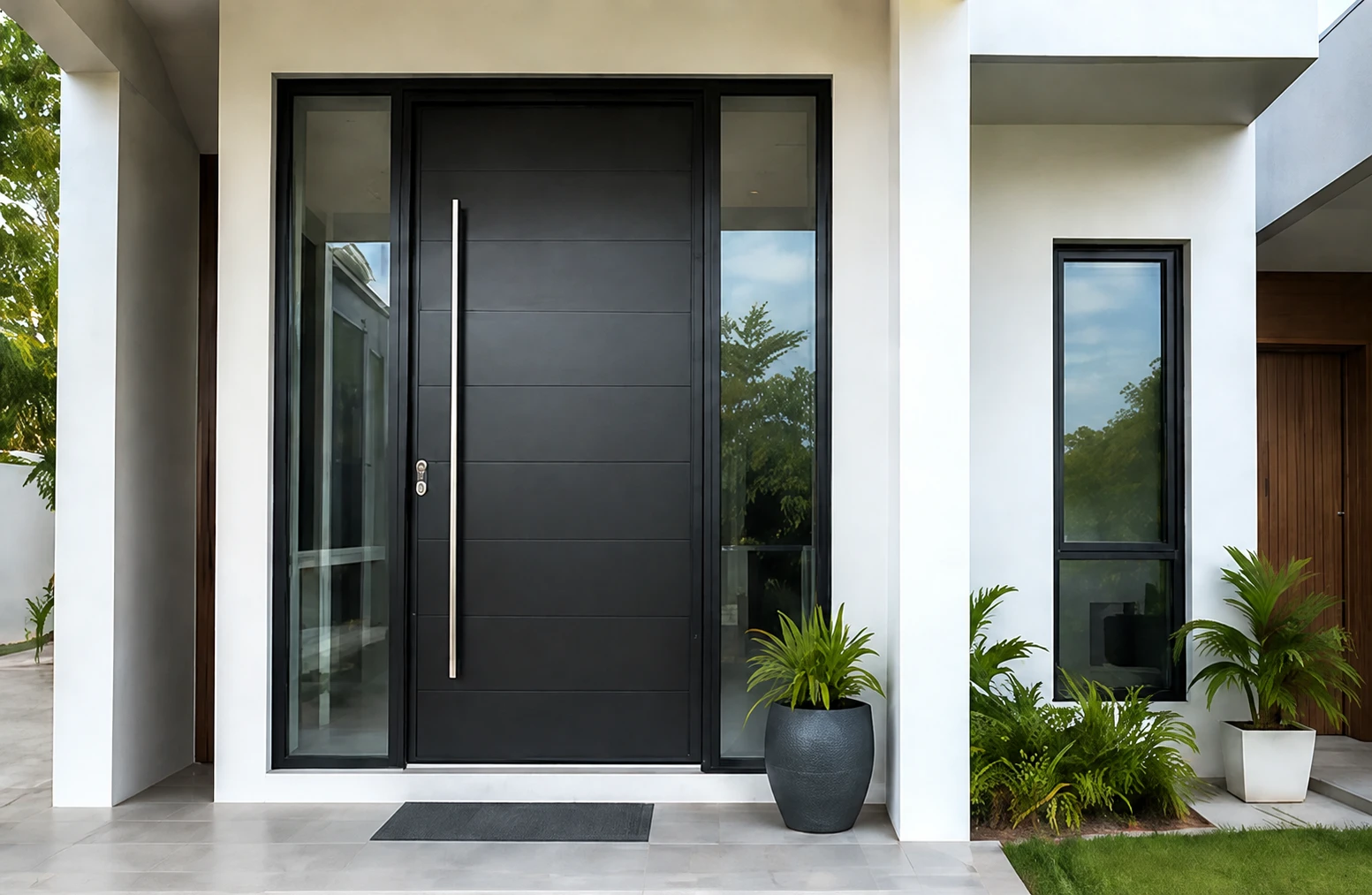 A Considered Entrance — Aluminium Main Door — AI-enhanced illustrative preview